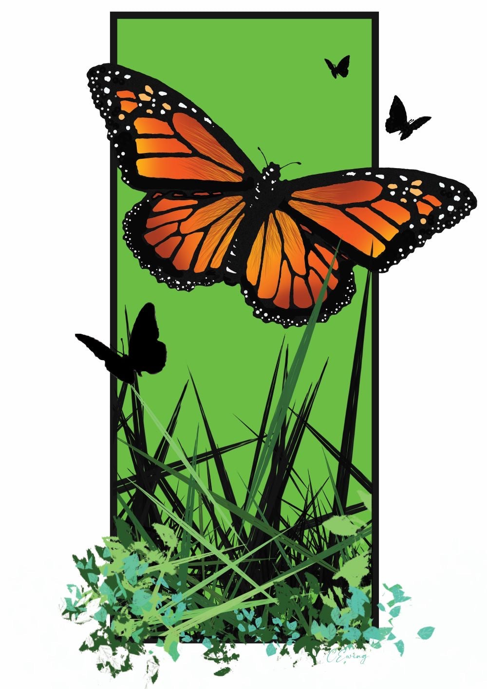 Butterfly 10” x 8”