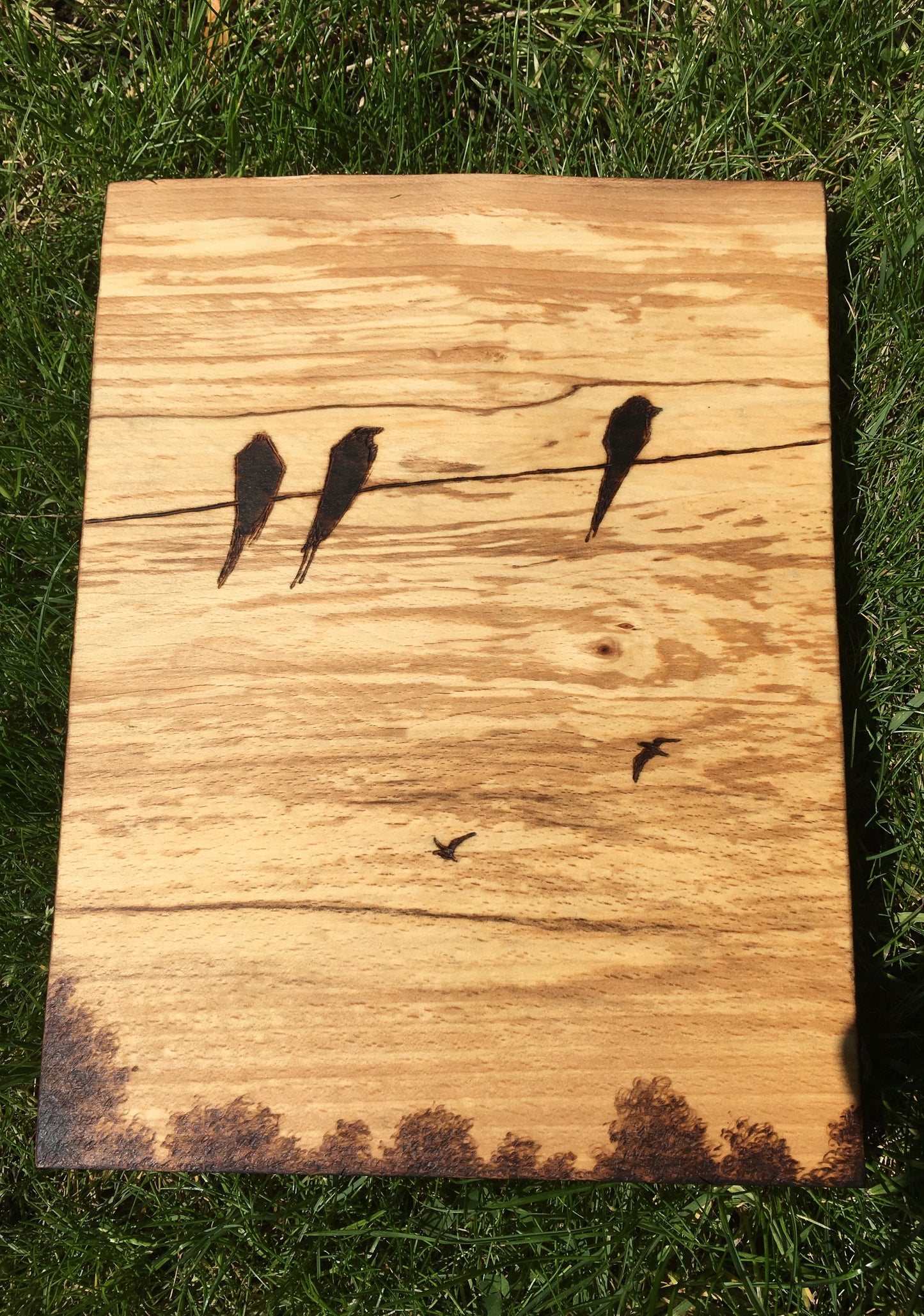 Birds on a wire wall decor